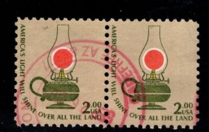 USA Scott 1611 Used 2$ pair nice red cancel.