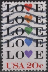 US 2072 (used, 2022 cancel) 20¢ love (1984)