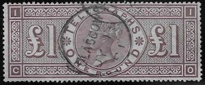 GB QUEEN VICTORIA Telegraphs: 1877 �1 Brown-lilac watermark Shamrocks - 38516