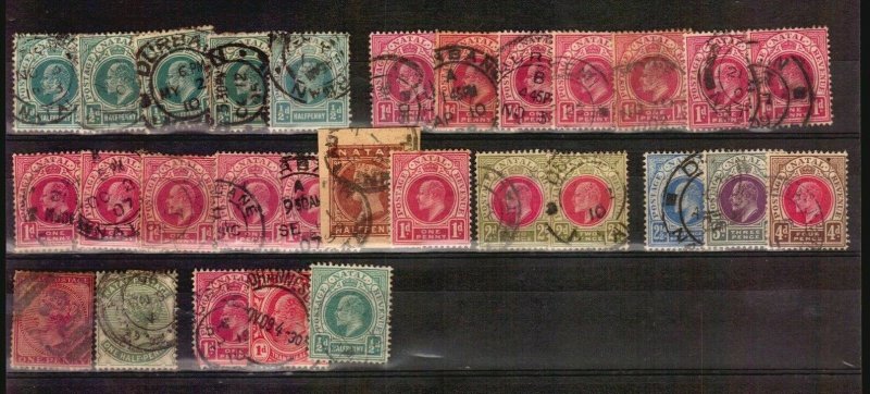 NATAL SOUTH AFRICA stamps lot POSTMARKS CANCELS LOWER TUGELA BLACKWATER BATSTONE