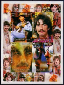 Guinea 2001 TRIBUTE TO GEORGE HARRISON Sheet Imperforated Mint (NH)