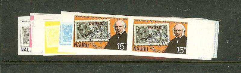 NAURU  (P0508B) ROWLAND HILL PROOFS 3 STAMPS 6 PAIRS EACH ASST COLORS MNH  RARE