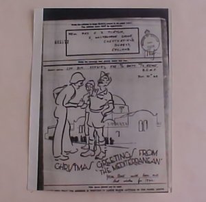 US V MAIL  BCMF NOV 1943  PICTORIAL GREETING FROM THE MEDITERRANEAN