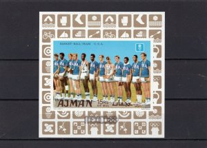 AJMAN 1969 SUMMER OLYMPIC GAMES MEXICO/GOLD MEDALS USA BASKETBALL TEAM S/S MNH