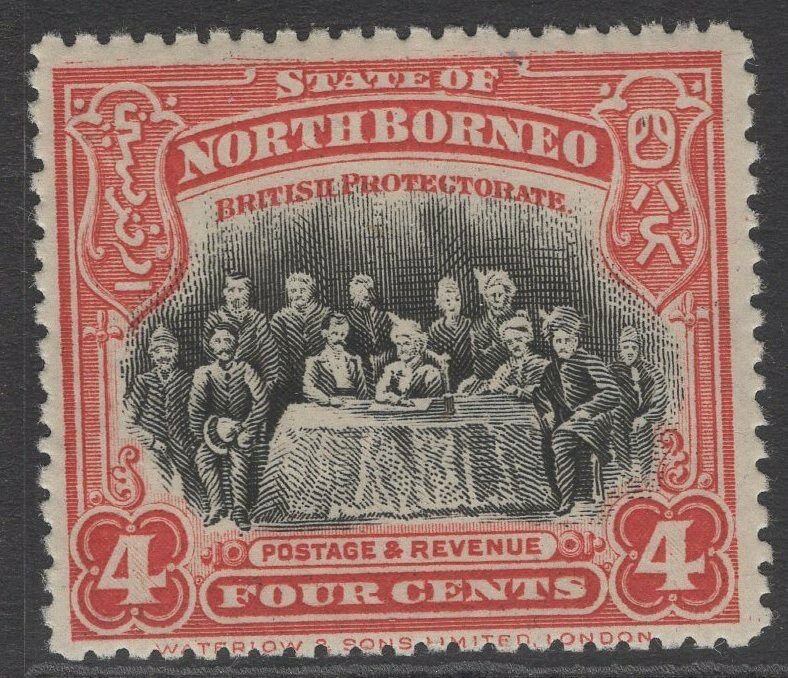 NORTH BORNEO SG164 1909 4c SCARLET p13½-14 MTD MINT