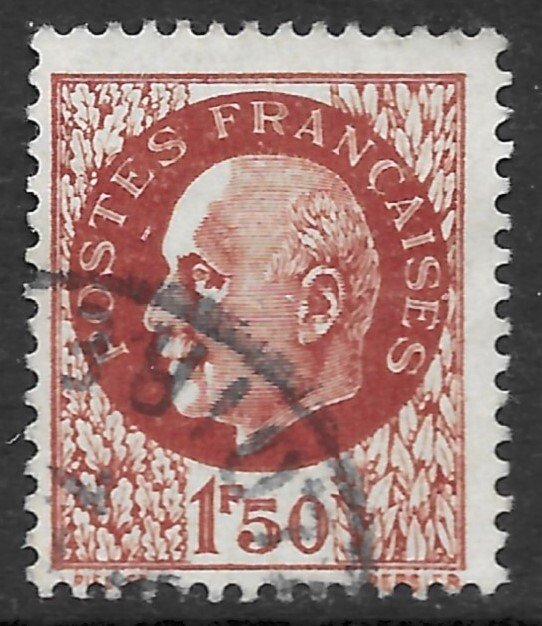 France 1.5F dull red brown Marshal Petain issue of 1942, Scott 440 Used