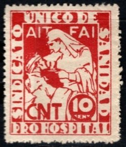 1937 Spain Civil War Charity Poster Stamp 10 Centimos Single Health Union