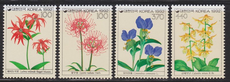 Wild Flowers, 1992, MNH Set of 4, Scott 1605-1608