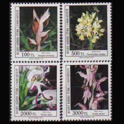 TURKISH-CYPRUS 1991 - Scott# 303-6 Orchids Set of 4 NH