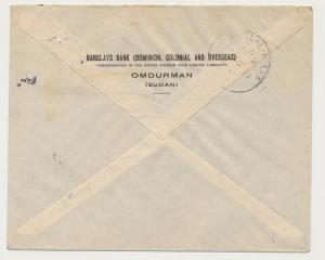 BRITISH SUDAN -ALEXANDRIA 1939, SHELLAL HALFA TPO VDS ON CENSOR COVER (SEE BELOW