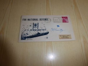 1943 USA Cover WWII Submarine with Chester W. Nimitz preprint autograph