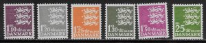Denmark Scott #'s 395 - 400 MNH