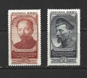 RUSSIA - 1951 F. E. DZERZHINSKI - SCOTT 1566 TO 1567 - MH