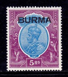 BURMA — SCOTT 14 — 1937 KGV 2r ISSUE — MH — SCV $29