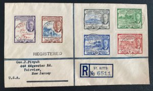 1952 Basseterre St Kitts Registered cover to Fairview NJ USA