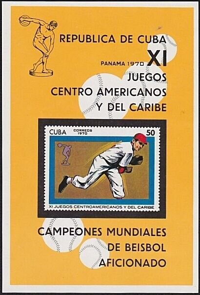 BASEBALL 1970 Central America & Caribbean games mini sheet MNH.............a4481