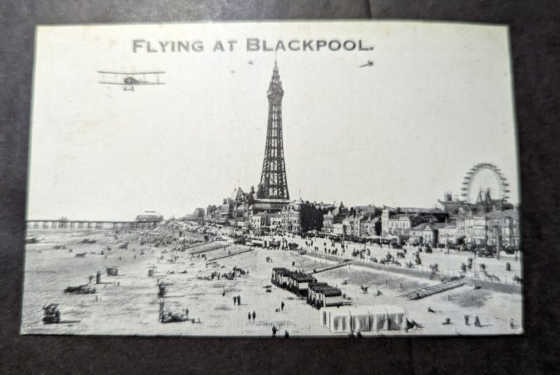 1922 England RPPC Aviation Postcard Cover Blackpool to Newton Heath Manchester