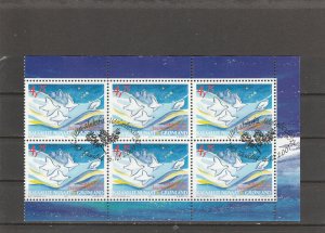 Greenland  Scott#  391a  Used  Pane  (2001 Christmas)