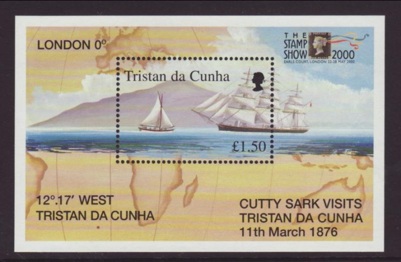 Tristan Da Chuna 663 Sailing Ship Souvenir Sheet MNH VF