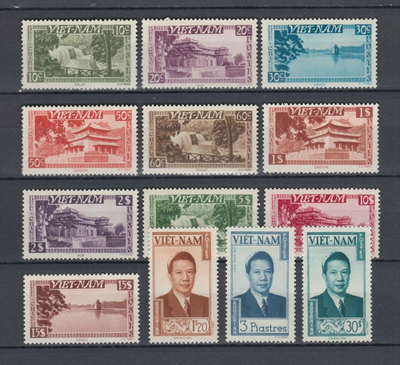 Vietnam 1951 Full Set  Sc #1/13 MLH Luxe $150 (Perfect White Shiny Gum)