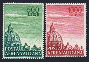 Vatican C33-C34a,hinged.Michel 280YA-281YB. Dome of St Peter's Basilica.1958.