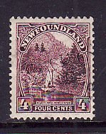 Newfoundland-Sc#134- id12-used 4c brown violet Humber River-1923-4-