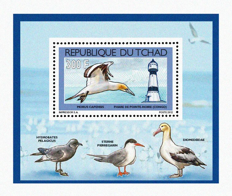 Chad 2012 Imperf. 2012 Seabirds & Lighthouses Full No. 2535 A- 2538 A - BL. 419 --