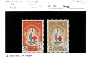 New Hebrides, French, Postage Stamp, #110-111 Mint NH, 1963 (AC)