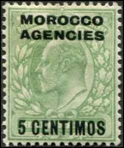 Great Britain Morocco Agencies SC# 34 Edward VII 5c MH SCV $9.25