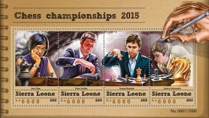 SIERRA LEONE - 2015 - Chess Championships - Perf 4v Sheet - Mint Never Hinged