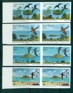 St Lucia 1985 Nature Reserves, Birds in Habitats IMPERF pairs MUH lot68455