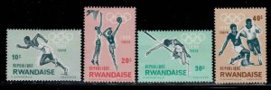 Rwanda #76-79 ~ Short Set 4 of 8 ~ 64 Olympic's Tokyo ~ Unused, HM  (1964)