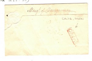 GB Wales Cover FREE *Marquess of Dungannon* *CHIRK* Handstamp Denbighs 1838 ZB32