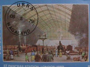 NAGALAND STAMPS: 1979   ST. PANCARAS STATION-LONDON 1869 IMPERF:  CTO-MNH S/S