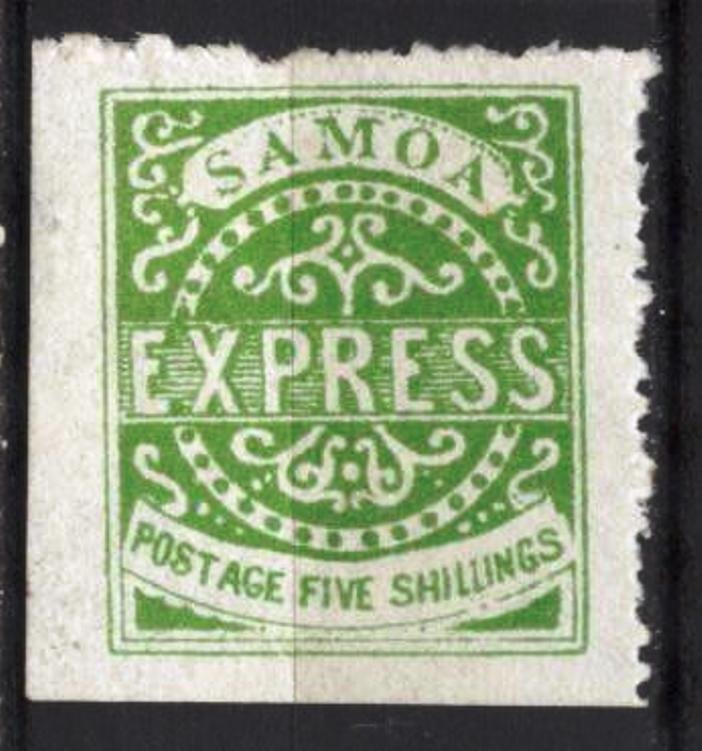 Samoa 1877 / 1891 W.E. Agar PrivatPost Express 5 Sh. Mi. 7 MH ( Unconfirmed )