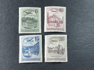 CZECHOSLOVAKIA # C36-C39-MINT NEVER/HINGED*--COMPLETE SET--AIR-MAIL--1951