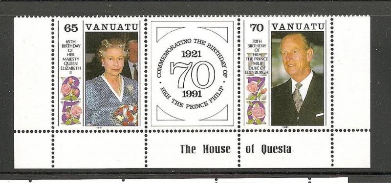 Vanuatu 1991 QE + Philp Birthday Pair mnh sc 541a