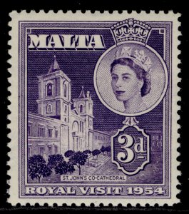 MALTA QEII SG262, 3d violet ROYAL VISIT, NH MINT.