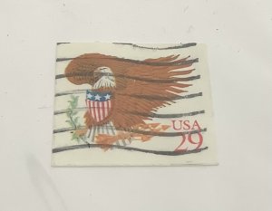 USA 1992 Scott 2597 used - 29c, Eagle & Shield, Red