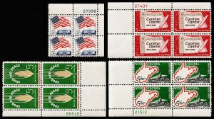 United States Scott 1208, 1230, 1231, 1232 Plate Blks of 4(1962-63) Mint NH VF A
