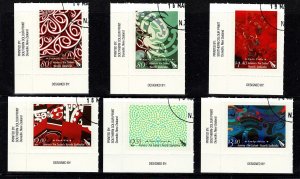 New Zealand 2015 Maori Art - Kowhaiwhai  Corner Set of 6 Self-adhesives Used