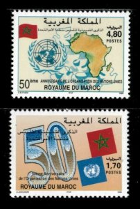 Morocco 1995 - United Nations, 50th Anniversary - Set of 2v - Scott 800-01 - MNH