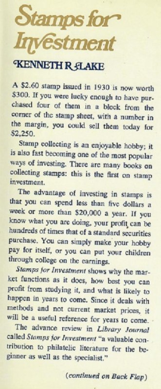 Stamps for Investment