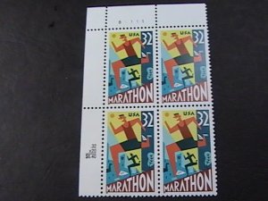 US # 3067-MINT/NEVER HINGED--UL-PLATE # BLOCK OF 4---MARATHON---1996