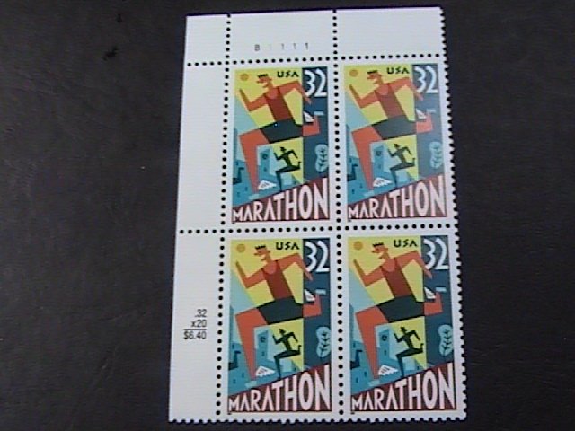 US # 3067-MINT/NEVER HINGED--UL-PLATE # BLOCK OF 4---MARATHON---1996