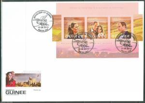 GUINEA 2013 WILLIAM & KATE DUCH AND DUCHESE OF CAMBRIDGE SHEET FDC