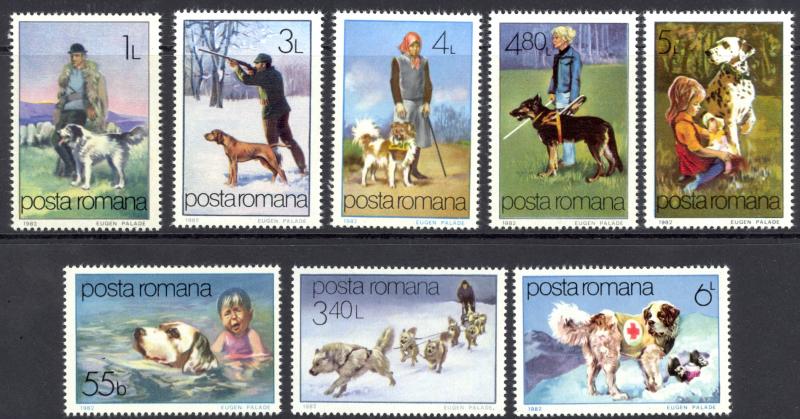 Romania Sc# 3060-3067 MNH 1982 Dogs
