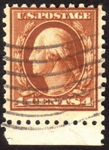 1916, US 4c, Washington, Used, crease, Sc 465