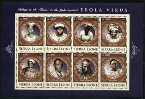 SIERRA LEONE 2016 TRIBUTE TO HEROES IN THE FIGHT AGAINST EBOLA  SHEET III MINT