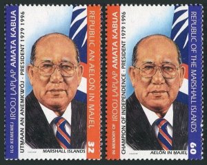 Marshall 620-621,MNH.Michel 784-785. Amata Kabua,President,1997.